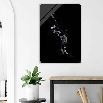 Dynamic Football Player Acrylic Print – Modern Sport Art, Vibrant & Durable Wall Decor in Multiple Sizes - Vibrantwalls