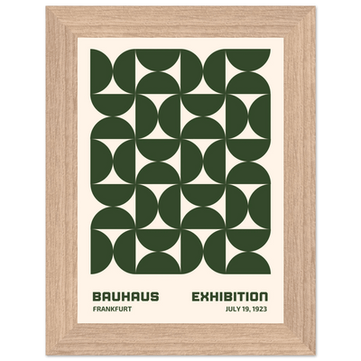 Bauhaus Forest Green & Cream Modern - Vibrantwalls