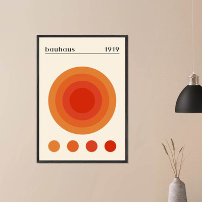 Bauhaus 1919 Orange & Red Circles - Vibrantwalls
