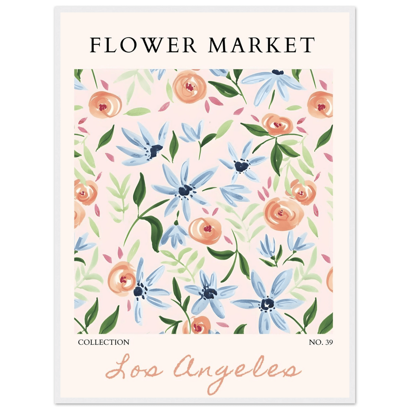 Abstract Floral Framed Poster – Pastel Blossom & Leaf Art Prints | Ready-to-Hang Wall Decor - Vibrantwalls