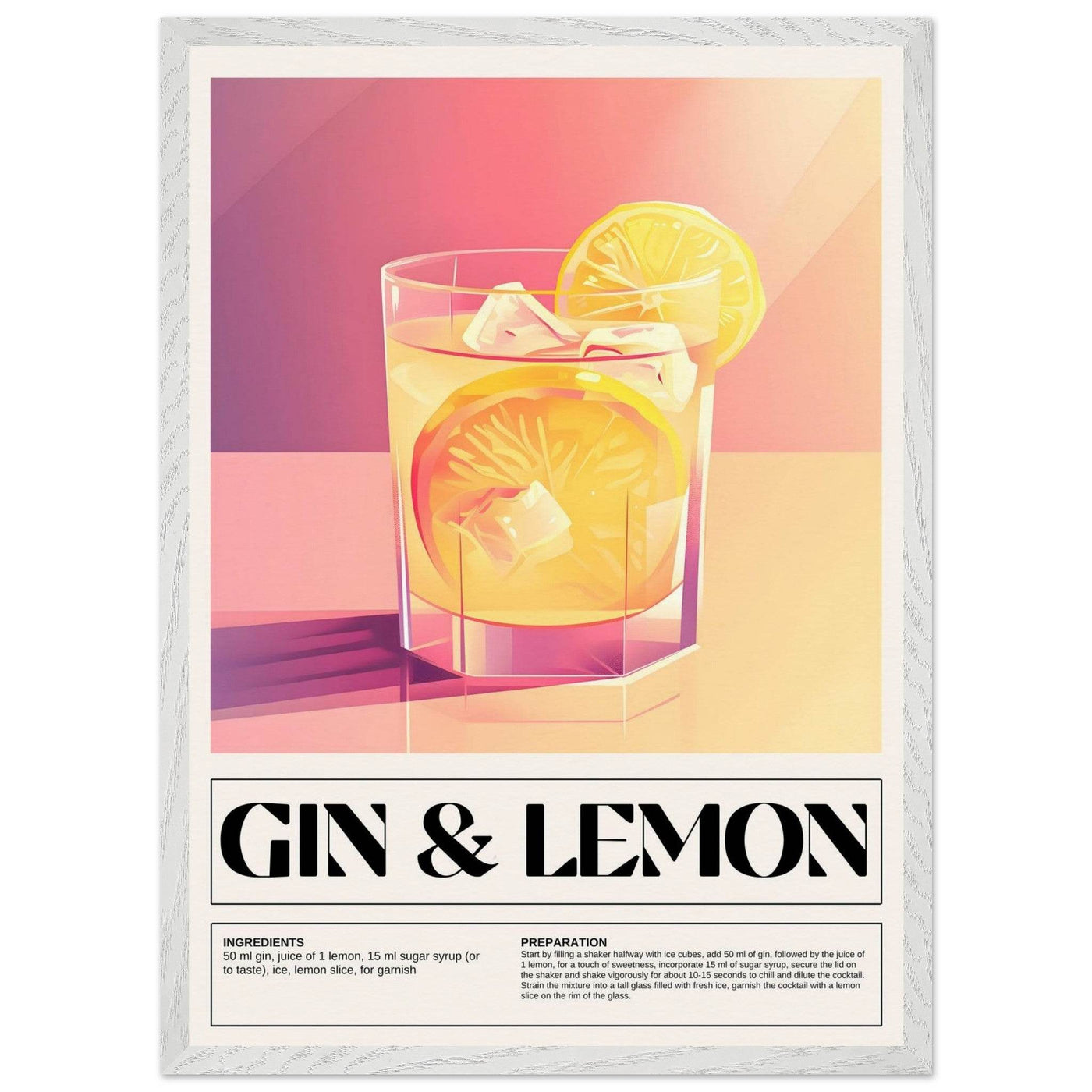 Gin & Lemon Print - Vibrantwalls