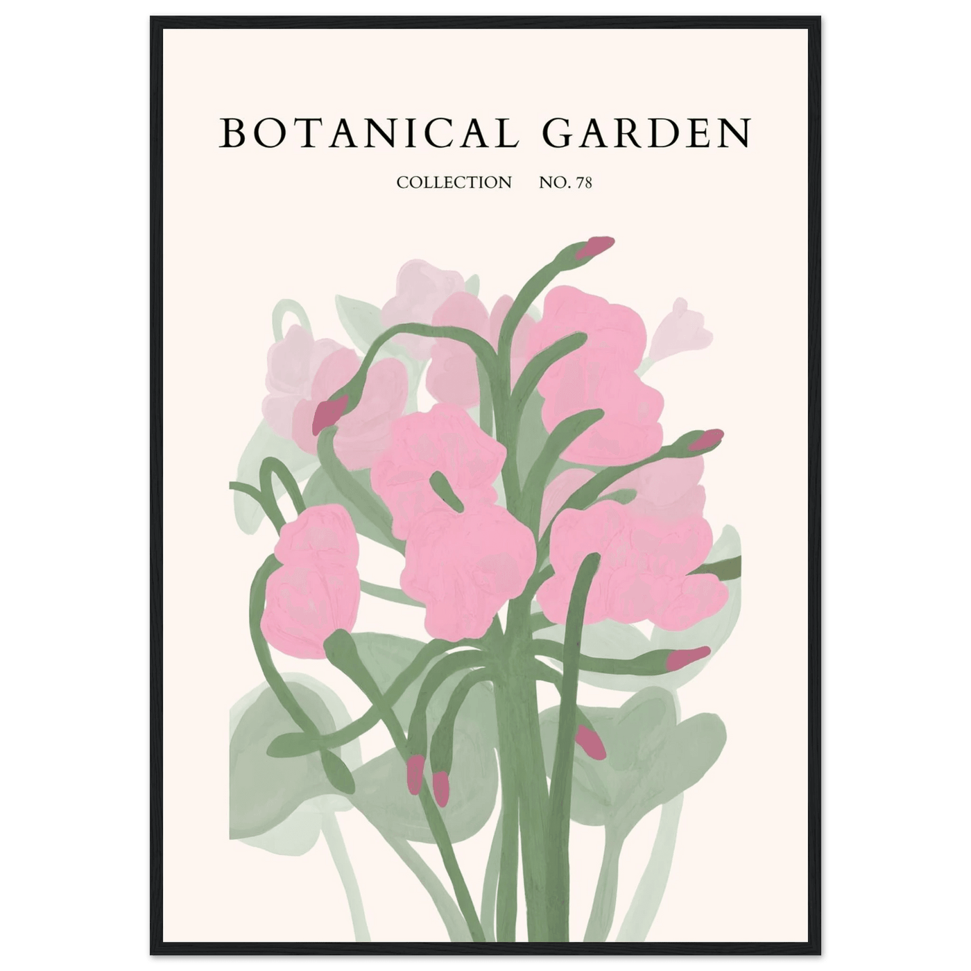 Botanical Garden Collection No. 78 Framed Poster – Blush Pink & Sage Green Floral Art Print | Ready-to-Hang - Vibrantwalls