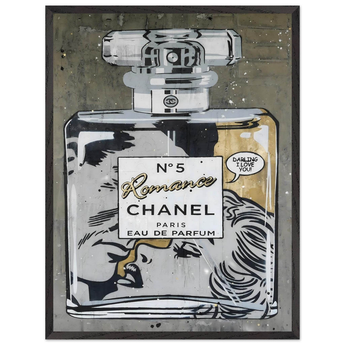 Chanel No. 5 Pop Art Print: Iconic Perfume Art with a Comic Twist, Framed in Your Choice of Style - Vibrantwalls