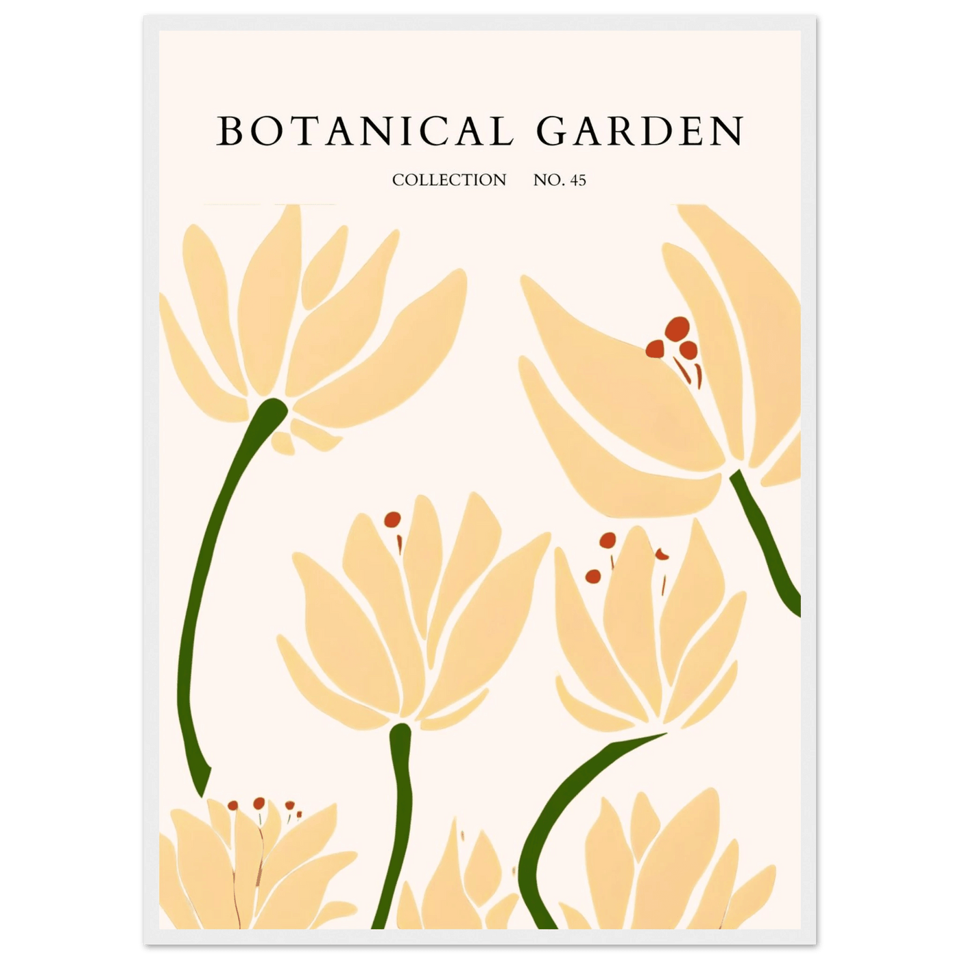 Botanical Garden Framed Art Print – Minimalist Floral Design & Nature-Inspired Posters | Ready-to-Hang - Vibrantwalls