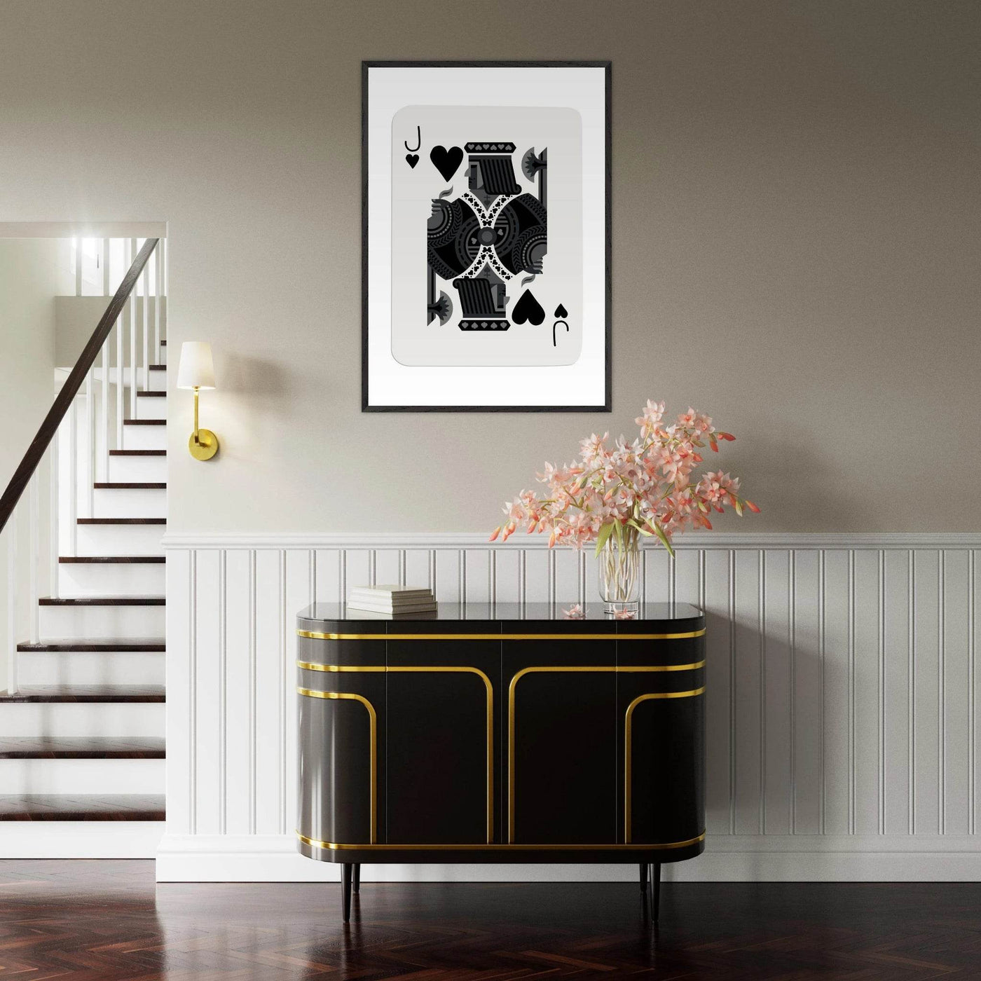 Minimalist Jack of Spades Poker Card Print - Mounted Framed Eco-Friendly Art, Various Sizes & Finishes - Vibrantwalls