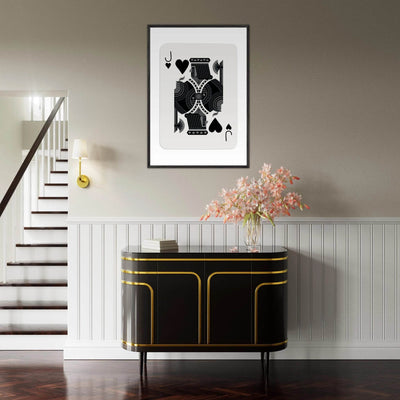 Minimalist Jack of Spades Poker Card Print - Mounted Framed Eco-Friendly Art, Various Sizes & Finishes - Vibrantwalls