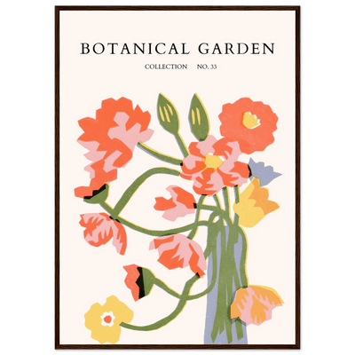 Botanical Garden Framed Poster - Abstract Floral Art Print | Warm Hues & Nature-Inspired Decor - Vibrantwalls