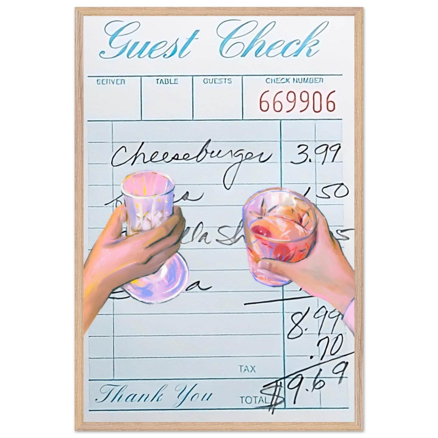 Retro Bar Tab Art - Vibrantwalls