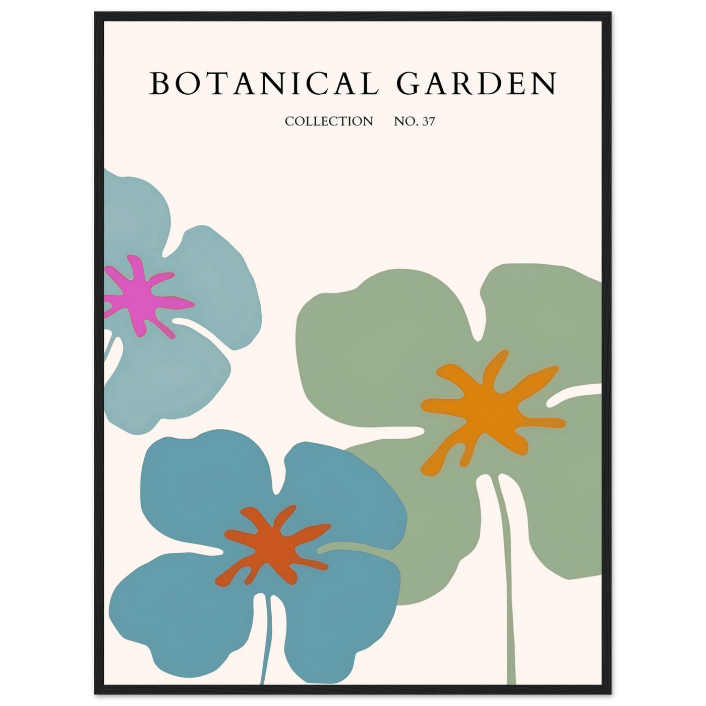 Abstract Botanical Garden Framed Posters – Vibrant Floral Art Prints in Your Choice of Frame & Size | Ready-to-Hang - Vibrantwalls