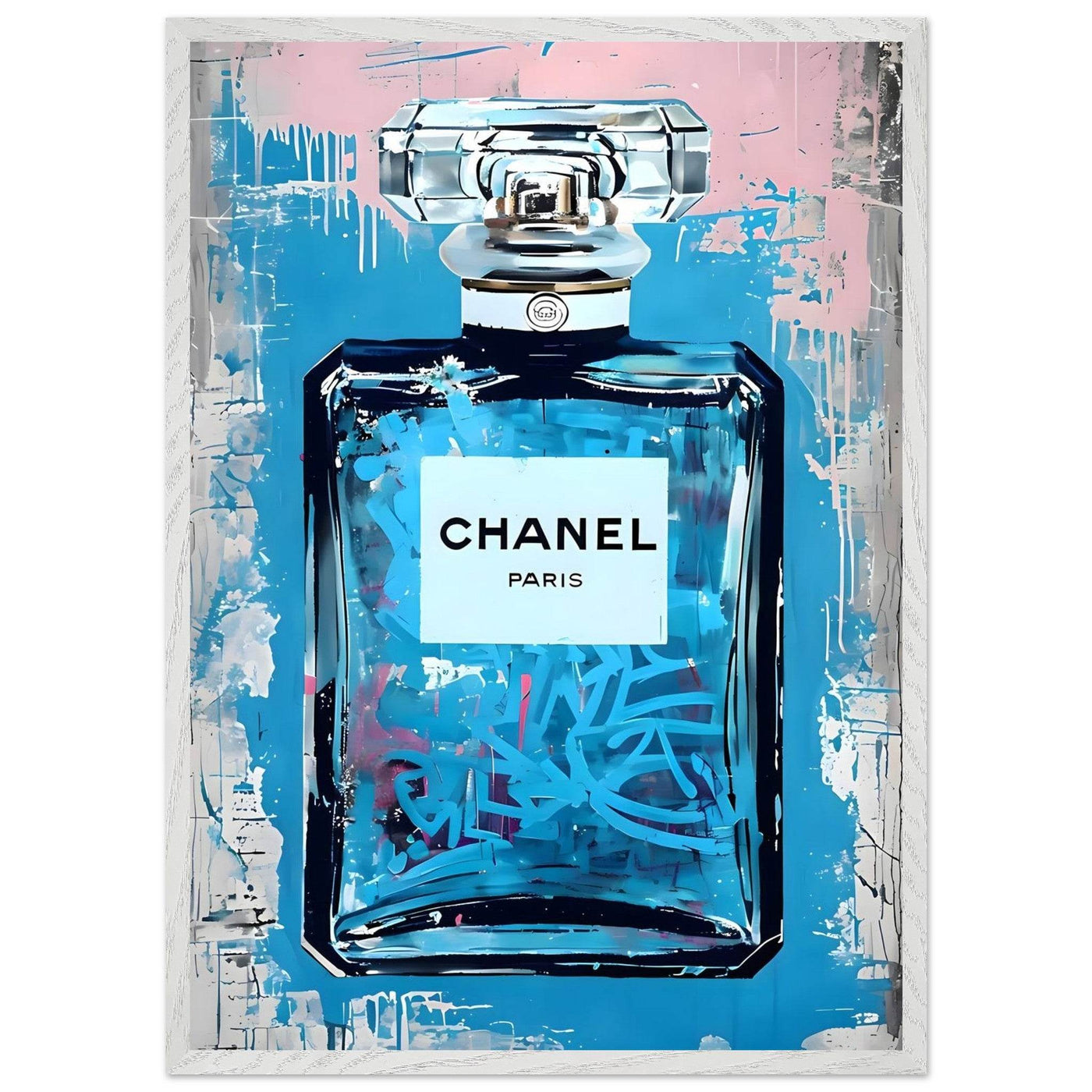 Abstract Chanel No. 5 Art Print in Mounted Frame - Iconic Glamour for Modern Decor - Vibrantwalls