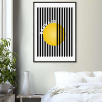 Bauhaus Yellow Circle Wall Art with Modern Stripes - Vibrantwalls