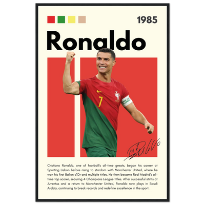 Cristiano Ronaldo Portugal Soccer Framed Football Poster 60x90 cm 24x36″ Black frame Vibrantwalls