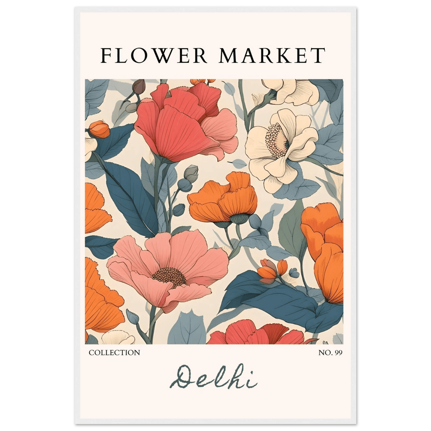Flower Market Delhi Framed Art Print – Vibrant Botanical & Nature Posters | Ready-to-Hang in Multiple Sizes - Vibrantwalls