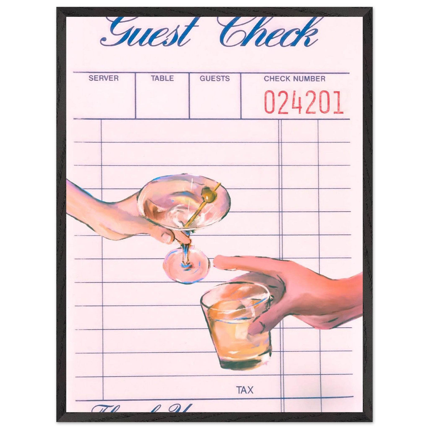 Guest Check Cheers - Vibrantwalls