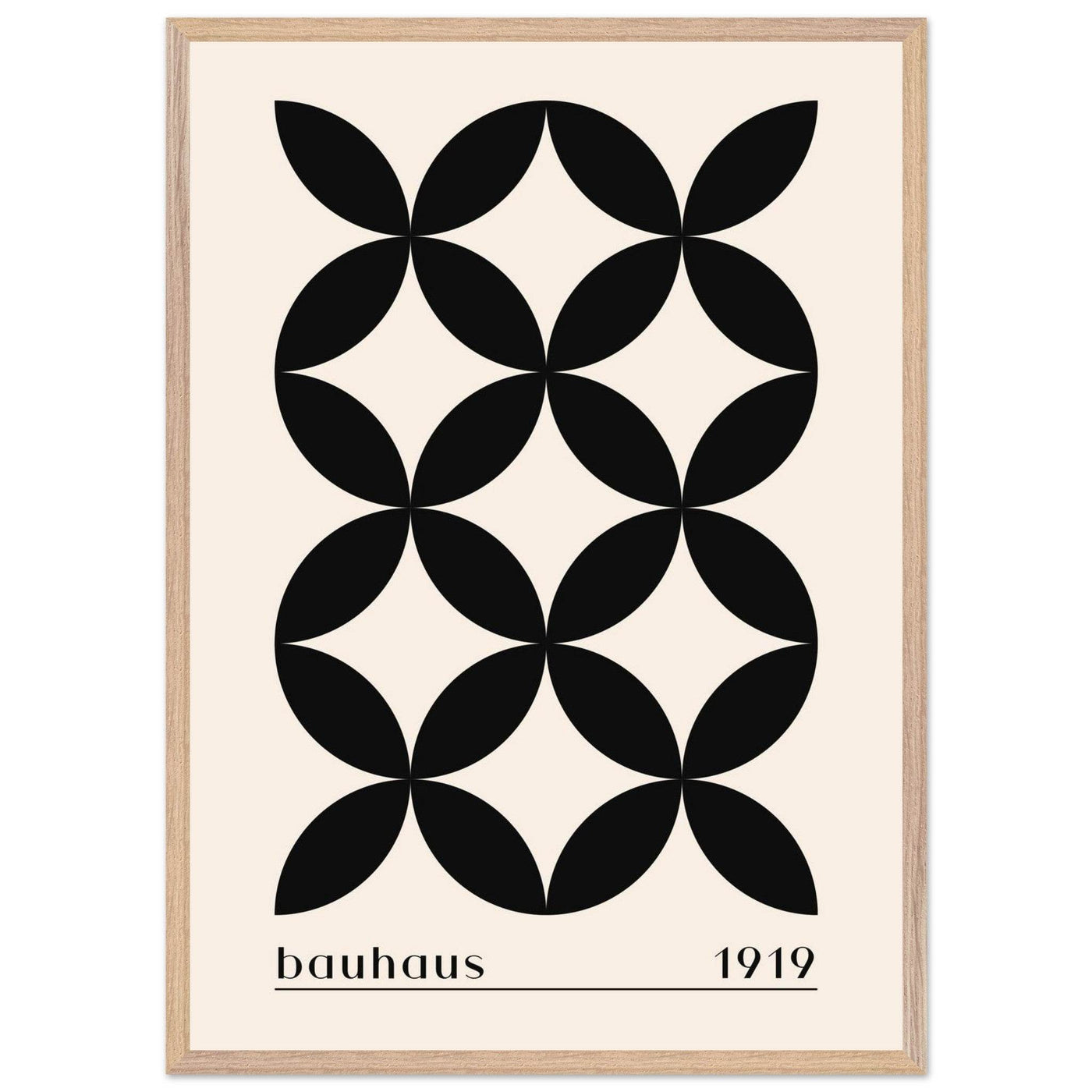 Bauhaus 1919 Black & Beige Circles - Vibrantwalls