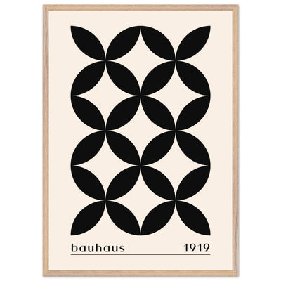 Bauhaus 1919 Black & Beige Circles - Vibrantwalls