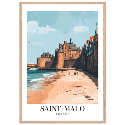 Saint-Malo France Framed Poster – Vintage Coastal Wall Art with Custom Wooden Frame - Vibrantwalls