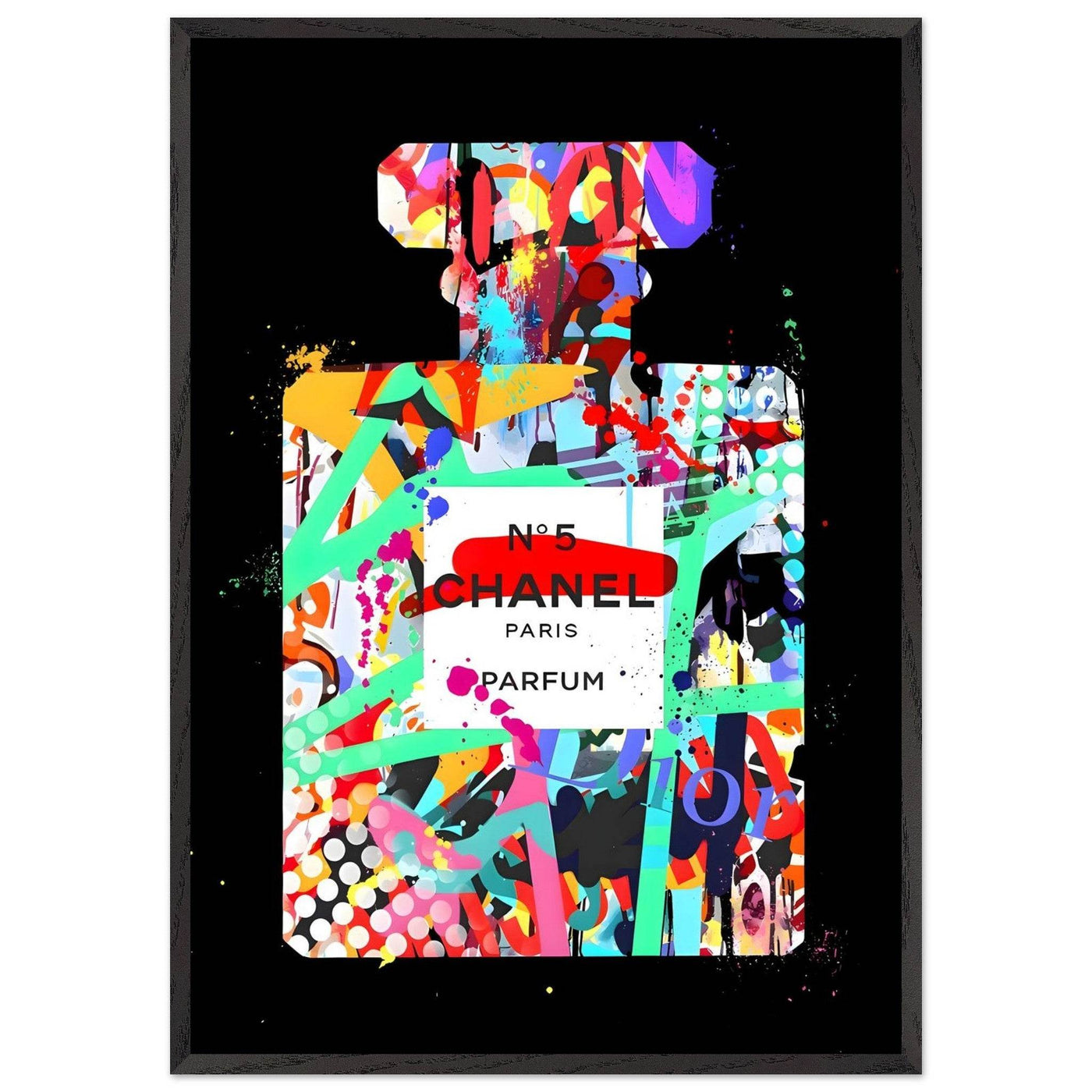 Vibrant Pop Art Chanel No. 5 Perfume Print - Framed & Ready-to-Hang - Vibrantwalls
