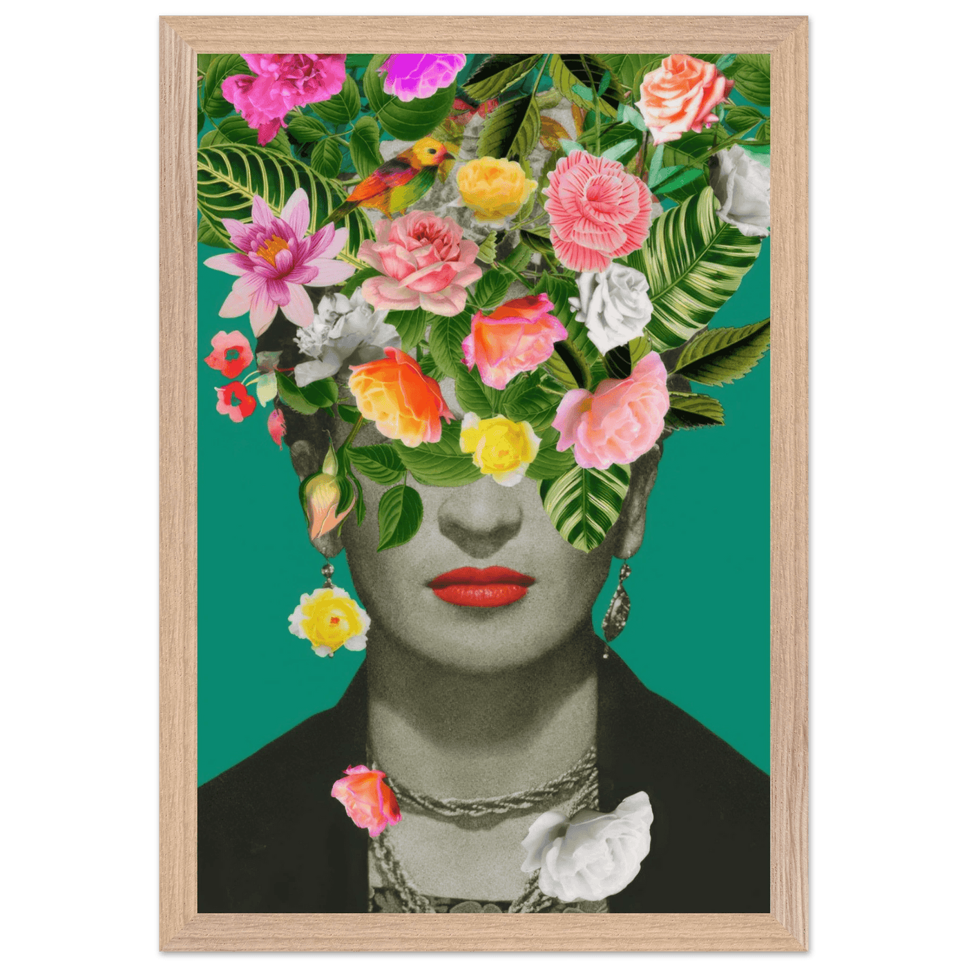 Floral Frida Artwork - Vibrant and Inspiring Home Decor - Vibrantwalls