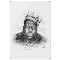 Notorious B.I.G. Scribble Art Acrylic Print – Iconic, Modern, Durable Wall Decor for Any Space - Vibrantwalls