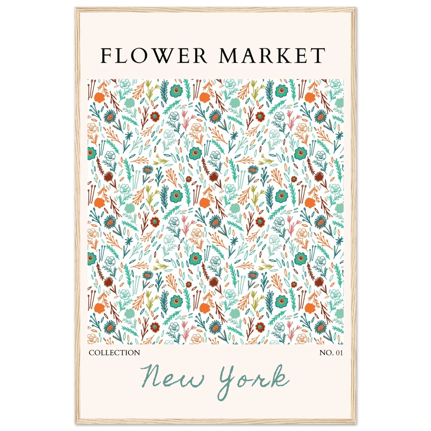 Flower Market New York Framed Poster – Whimsical Floral Art Print | Ready-to-Hang in Your Choice of Frame - Vibrantwalls