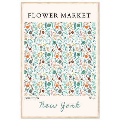 Flower Market New York Framed Poster – Whimsical Floral Art Print | Ready-to-Hang in Your Choice of Frame - Vibrantwalls