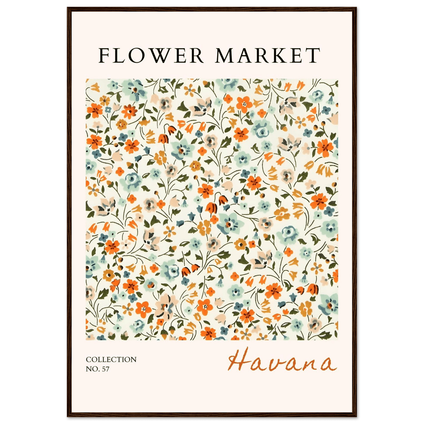 Flower Market 'Havana' Framed Poster – Vibrant Floral Art Print | Ready-to-Hang in Various Sizes & Frame Styles - Vibrantwalls