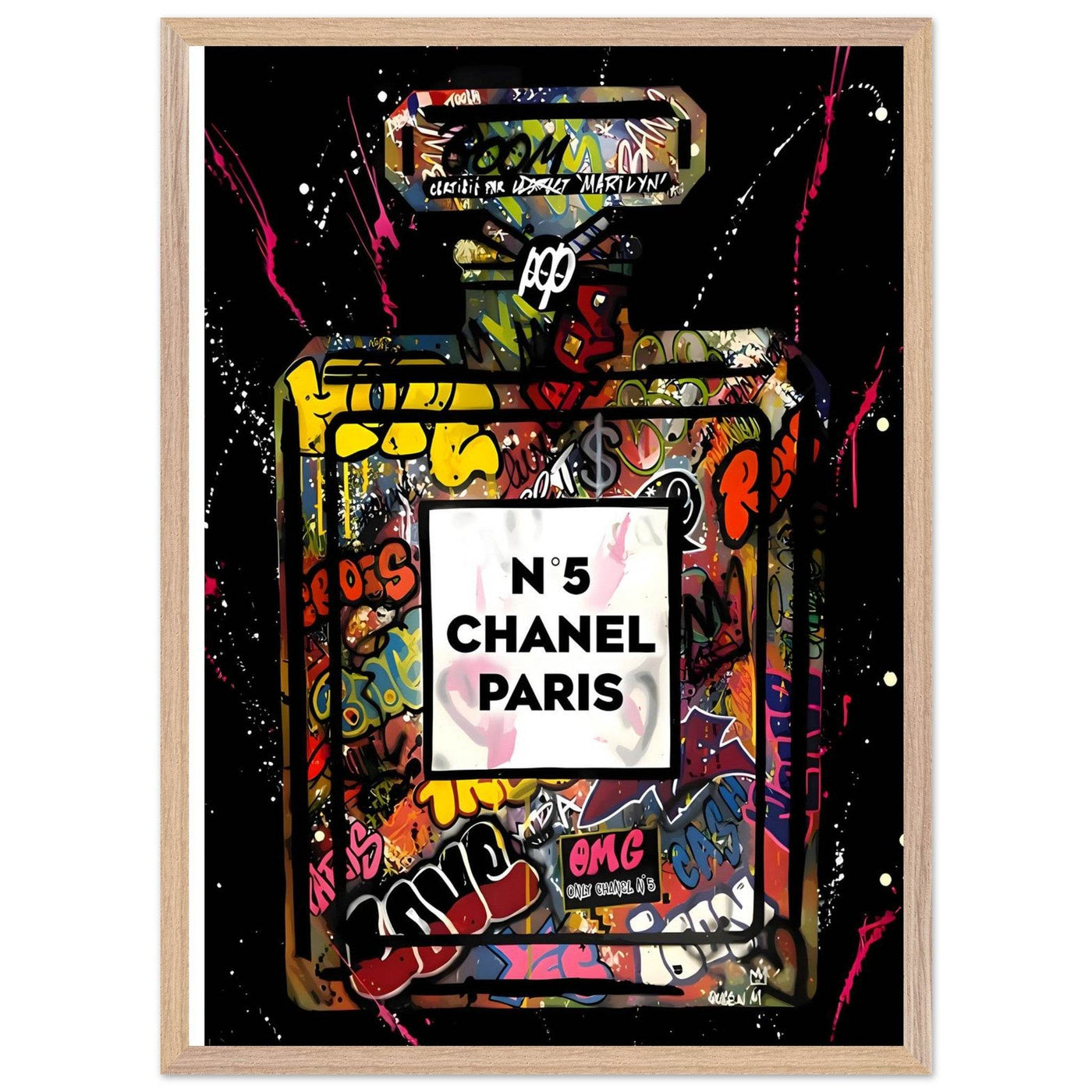 Coco Mademoiselle Chanel Perfume Pop Art Graffiti Print - Iconic Scent, Street Style Art Piece in Your Choice of Frame - Vibrantwalls