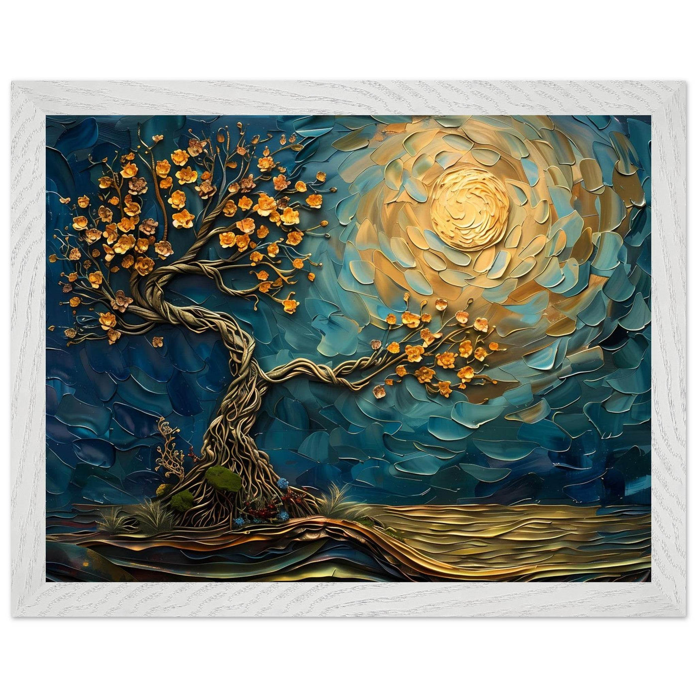 Tree of Life Jewelry - Golden Blooms & Midnight Sky Design - Vibrantwalls