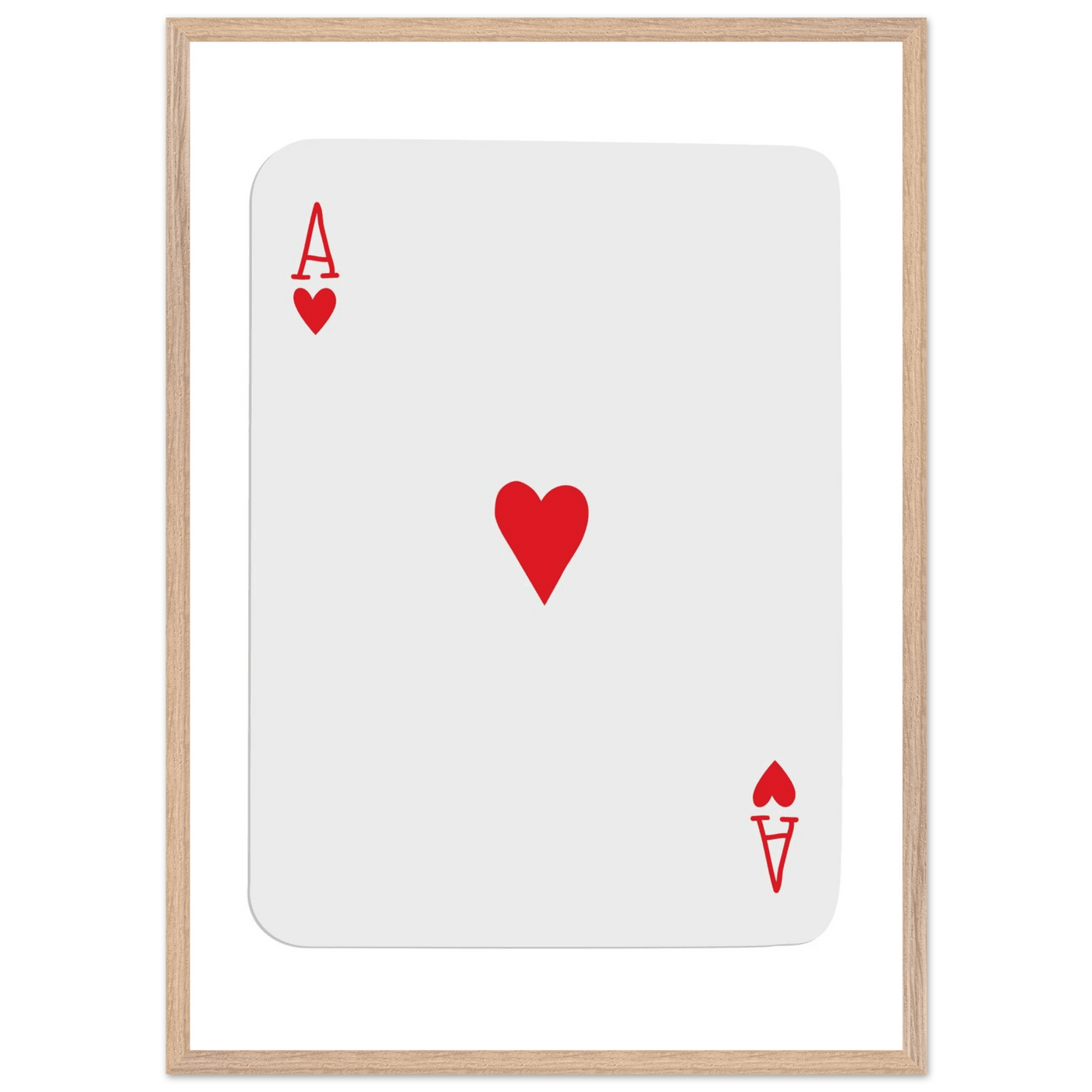 Ace of Hearts Poker Card Print - Framed Wall Art, Eco-Friendly Wood Frame in Your Choice of Style - Vibrantwalls