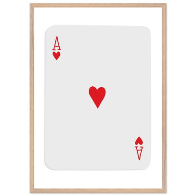 Ace of Hearts Poker Card Print - Framed Wall Art, Eco-Friendly Wood Frame in Your Choice of Style - Vibrantwalls