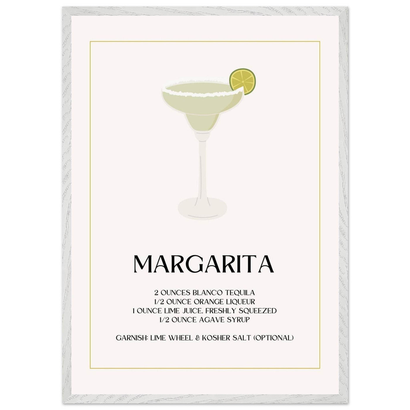 Margarita Cocktail Recipe Tequila Lime Salt Rim - Vibrantwalls