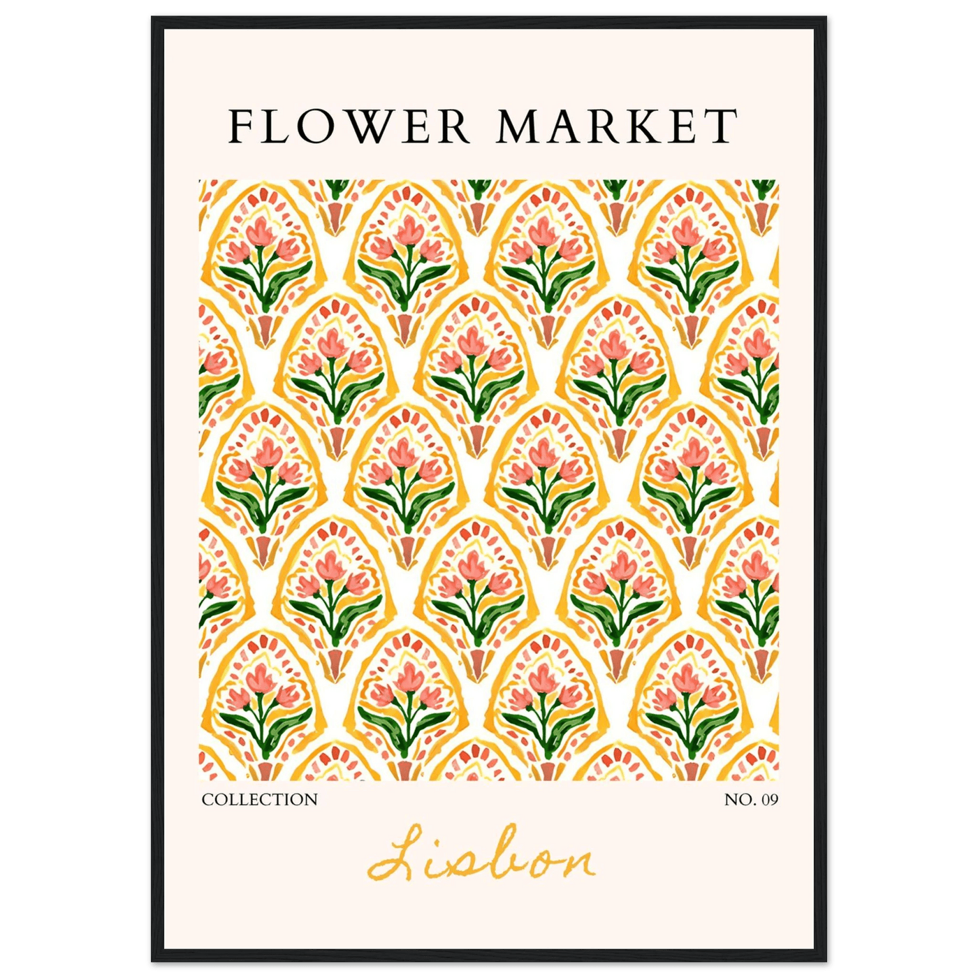 Lisbon Flower Market Framed Poster – Vibrant Floral Art Print | Ready-to-Hang Wall Decor - Vibrantwalls