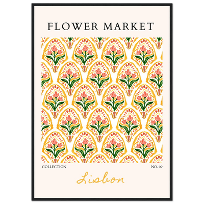 Lisbon Flower Market Framed Poster – Vibrant Floral Art Print | Ready-to-Hang Wall Decor - Vibrantwalls