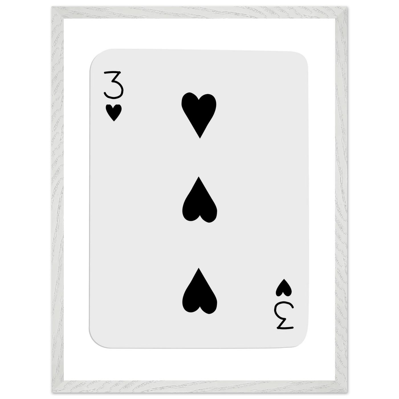Poker Card Print - Three of Spades - Framed Wall Art, Eco-Friendly Wood Frame in Black, White, or Natural - Vibrantwalls