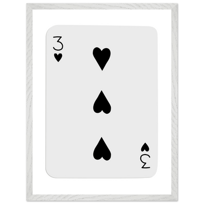 Poker Card Print - Three of Spades - Framed Wall Art, Eco-Friendly Wood Frame in Black, White, or Natural - Vibrantwalls