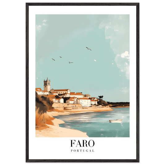 Faro Portugal Coastal Vintage Travel Poster - Wall Art - Vibrantwalls