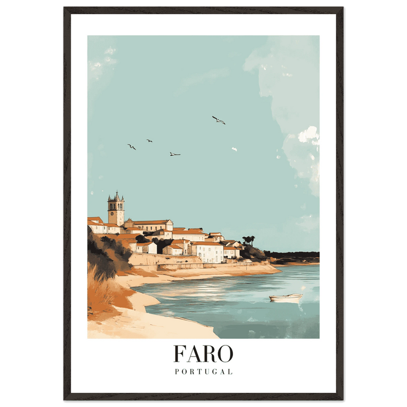 Faro Portugal Coastal Vintage Travel Poster - Wall Art - Vibrantwalls