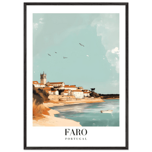 Faro Portugal Framed Poster – Coastal Vintage Travel Wall Art with Wooden Frame & Multiple Sizes - Vibrantwalls