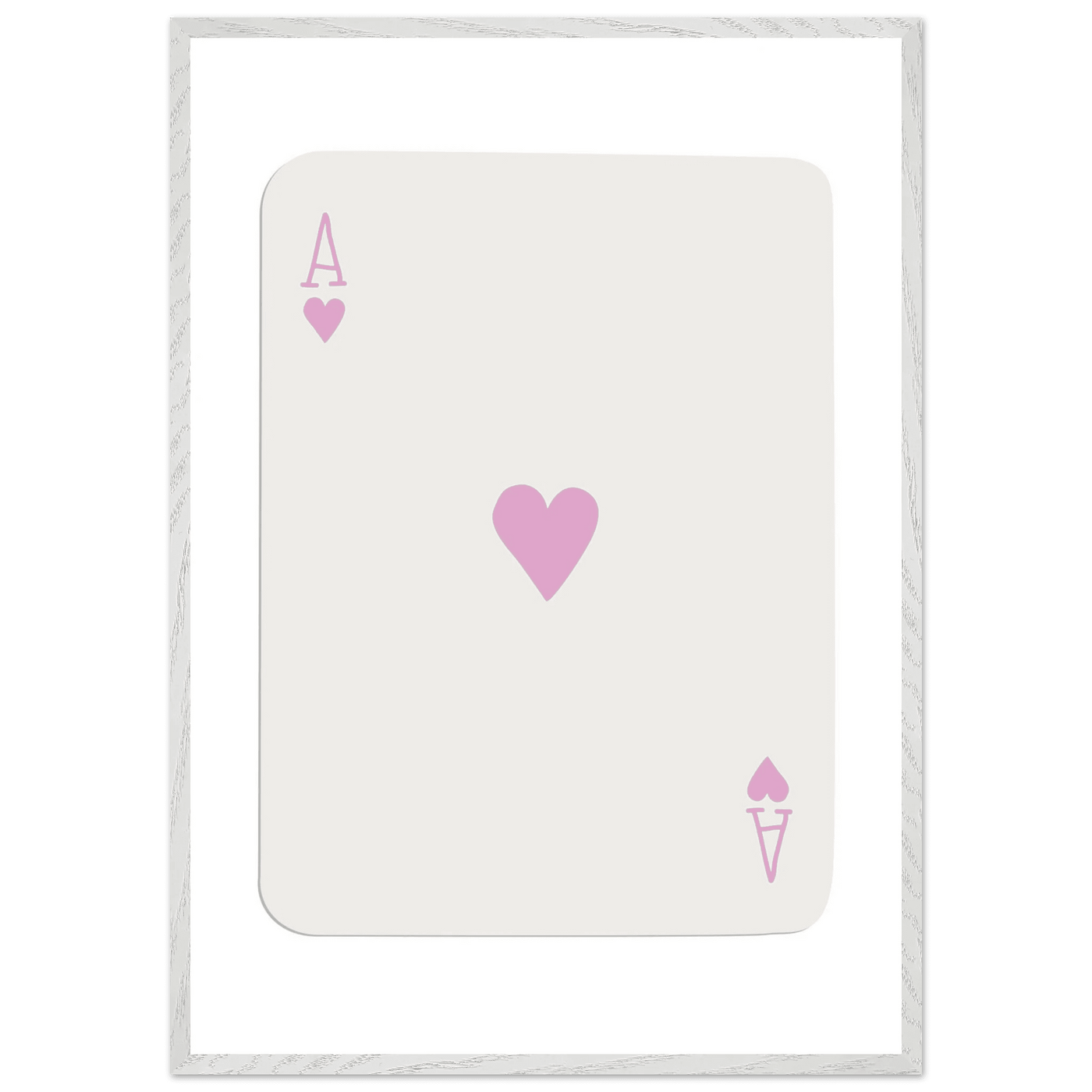Minimalist Ace of Hearts Poker Card Print - Mounted Framed Poster Art, Eco-Friendly Wood Frame - Vibrantwalls