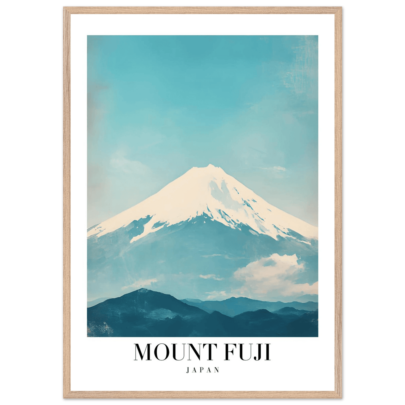 Mount Fuji Japan Framed Poster – Serene Vintage Travel Wall Art with Wooden Frame - Vibrantwalls