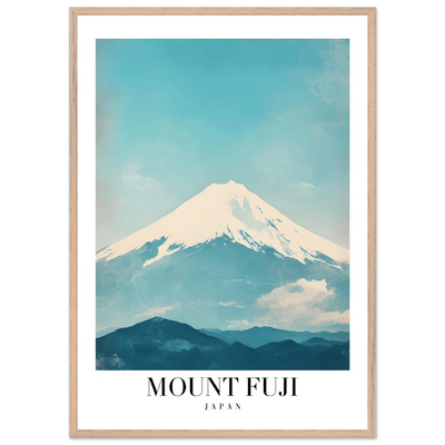 Mount Fuji Japan Framed Poster – Serene Vintage Travel Wall Art with Wooden Frame - Vibrantwalls