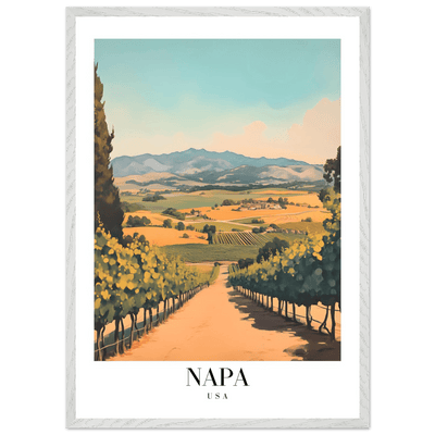 Napa Valley Vineyard Framed Poster – Vintage Travel Wall Art with Wooden Frame - Vibrantwalls