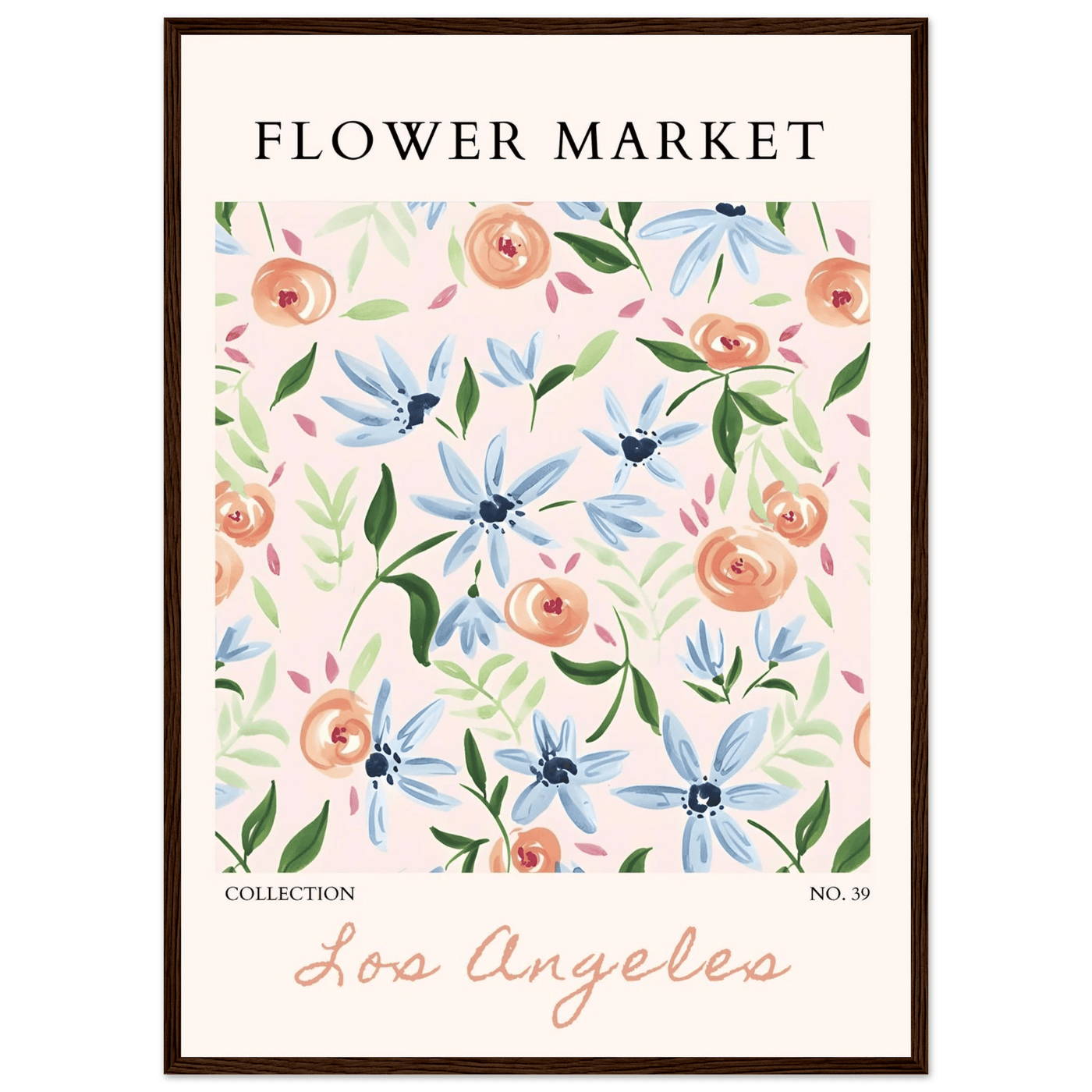 Abstract Floral Framed Poster – Pastel Blossom & Leaf Art Prints | Ready-to-Hang Wall Decor - Vibrantwalls
