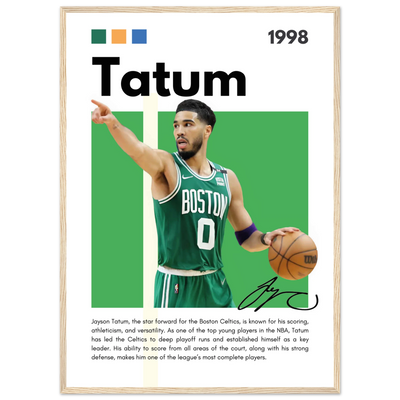 Jayson Tatum Boston Celtics Star Framed Poster 50x70 cm 20x28″ Wood frame Vibrantwalls