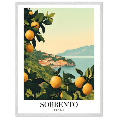 Sorrento Italy Framed Poster – Vintage Citrus Grove Travel Wall Art with Wooden Frame - Vibrantwalls
