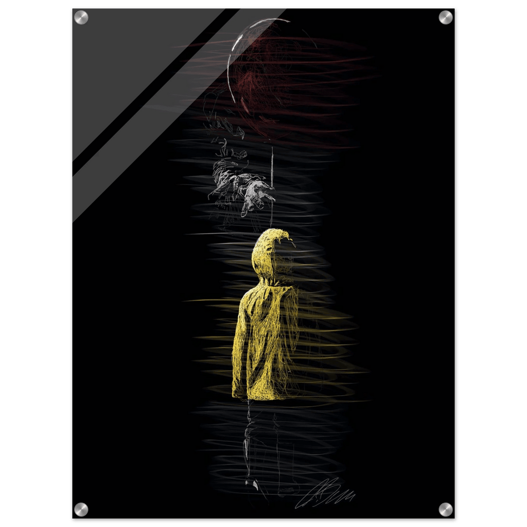 Abstract Figure Acrylic Print – Modern Black & Yellow Art, Vibrant & Durable Wall Decor - Vibrantwalls