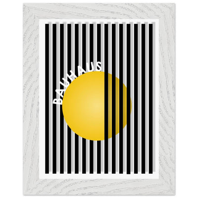 Bauhaus Yellow Circle Wall Art with Modern Stripes - Vibrantwalls