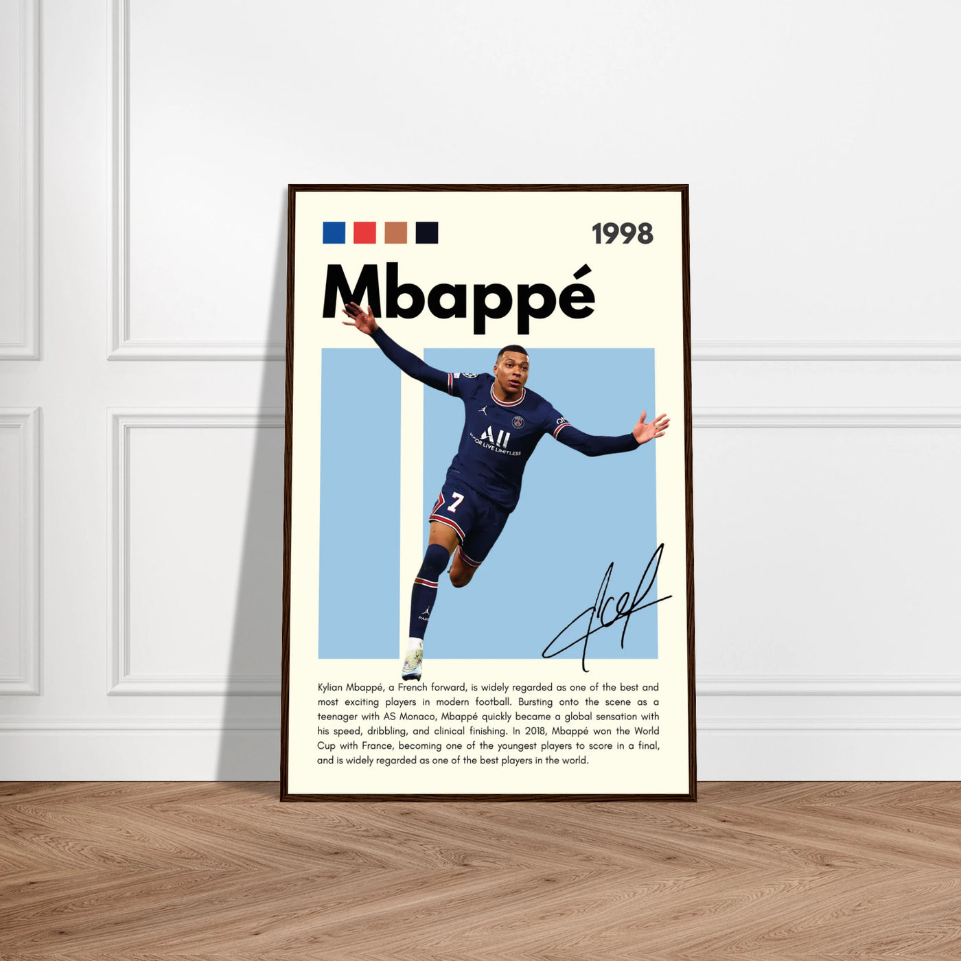 Kylian Mbappé PSG Soccer Framed Football Poster Vibrantwalls