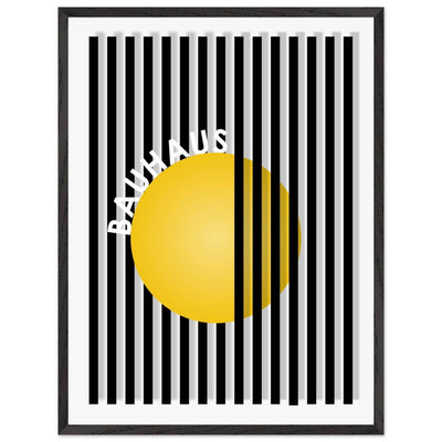 Bauhaus Yellow Circle Wall Art with Modern Stripes - Vibrantwalls